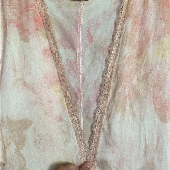 Free People Moonbeams Laced Ruffle Robe pastel colors size S-L - Picture 9 of 13